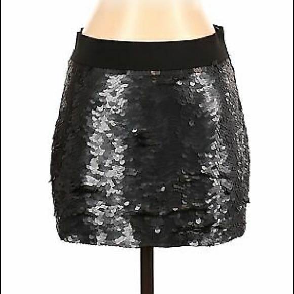 BCBGMAXAZRIA Women Black sequin Skirt XS - Picture 1 of 7